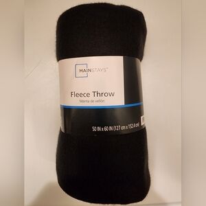 Mainstays Black Fleece Throw Blanket